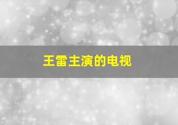 王雷主演的电视