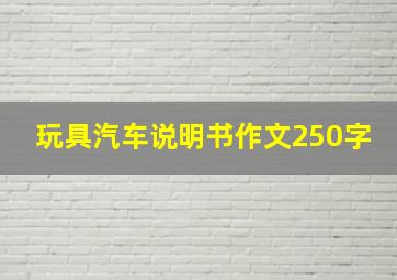 玩具汽车说明书作文250字