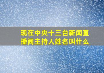 现在中央十三台新闻直播间主持人姓名叫什么