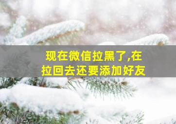 现在微信拉黑了,在拉回去还要添加好友