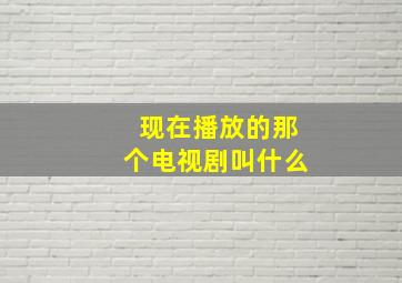 现在播放的那个电视剧叫什么