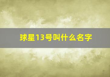 球星13号叫什么名字