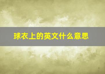 球衣上的英文什么意思