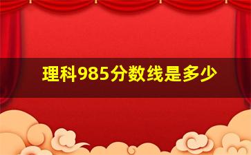 理科985分数线是多少