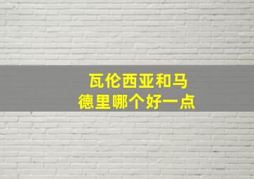 瓦伦西亚和马德里哪个好一点