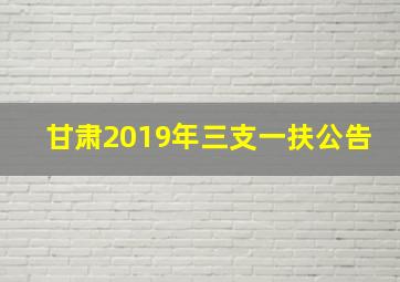 甘肃2019年三支一扶公告