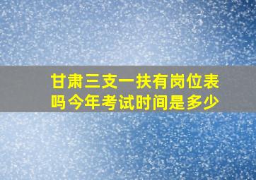 甘肃三支一扶有岗位表吗今年考试时间是多少