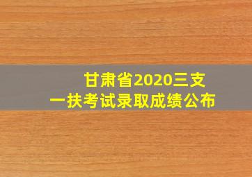 甘肃省2020三支一扶考试录取成绩公布