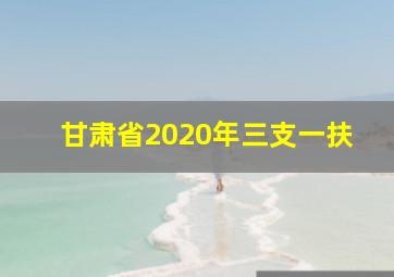 甘肃省2020年三支一扶