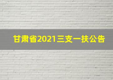 甘肃省2021三支一扶公告