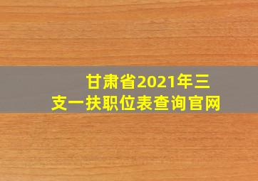 甘肃省2021年三支一扶职位表查询官网