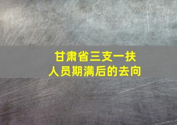 甘肃省三支一扶人员期满后的去向