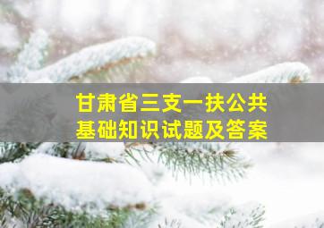 甘肃省三支一扶公共基础知识试题及答案