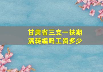 甘肃省三支一扶期满转编吗工资多少