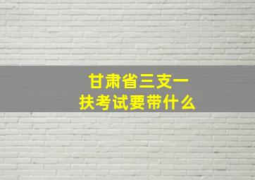 甘肃省三支一扶考试要带什么