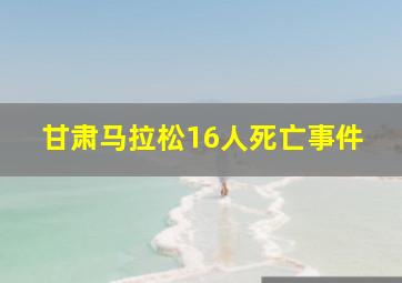 甘肃马拉松16人死亡事件