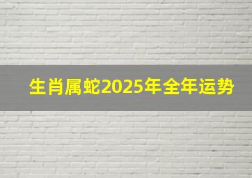 生肖属蛇2025年全年运势