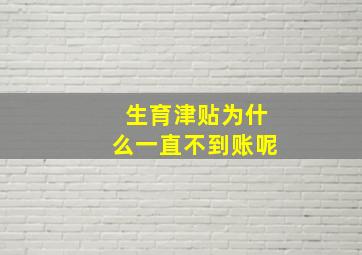 生育津贴为什么一直不到账呢