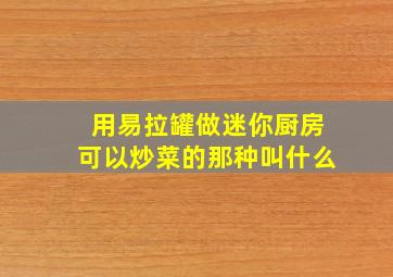 用易拉罐做迷你厨房可以炒菜的那种叫什么