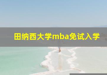 田纳西大学mba免试入学