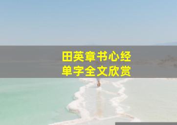 田英章书心经单字全文欣赏