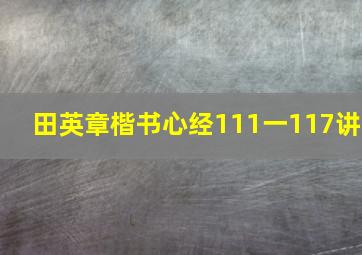 田英章楷书心经111一117讲