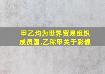 甲乙均为世界贸易组织成员国,乙称甲关于影像