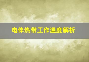 电伴热带工作温度解析