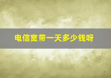 电信宽带一天多少钱呀