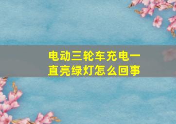 电动三轮车充电一直亮绿灯怎么回事