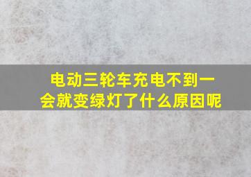 电动三轮车充电不到一会就变绿灯了什么原因呢