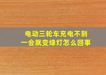 电动三轮车充电不到一会就变绿灯怎么回事