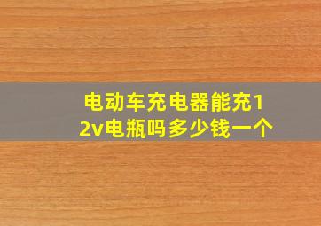 电动车充电器能充12v电瓶吗多少钱一个