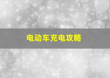 电动车充电攻略