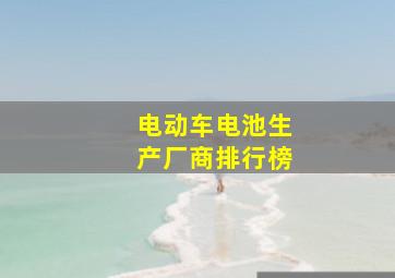 电动车电池生产厂商排行榜