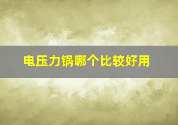 电压力锅哪个比较好用