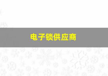 电子锁供应商