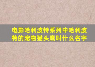 电影哈利波特系列中哈利波特的宠物猫头鹰叫什么名字