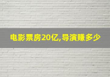 电影票房20亿,导演赚多少