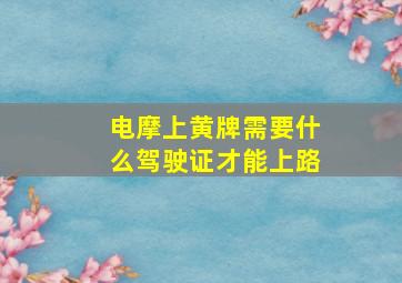 电摩上黄牌需要什么驾驶证才能上路