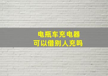 电瓶车充电器可以借别人充吗