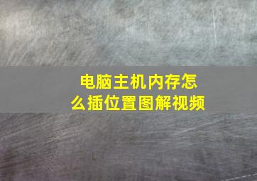 电脑主机内存怎么插位置图解视频