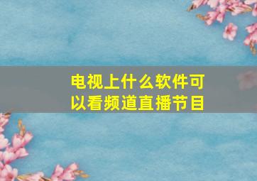 电视上什么软件可以看频道直播节目