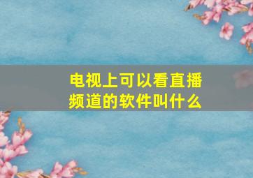 电视上可以看直播频道的软件叫什么