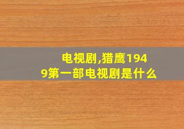 电视剧,猎鹰1949第一部电视剧是什么