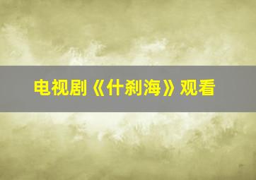 电视剧《什刹海》观看