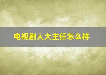 电视剧人大主任怎么样