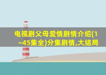 电视剧父母爱情剧情介绍(1~45集全)分集剧情,大结局