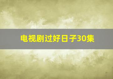 电视剧过好日子30集