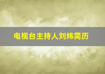 电视台主持人刘炜简历